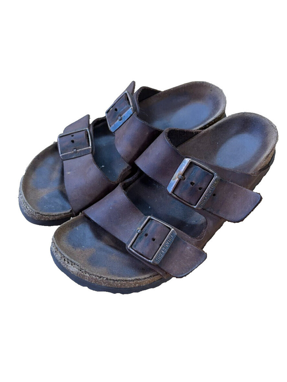 Birkenstock Arizona Sandals EU 37 Womens 6 Habana Brown Leather Soft Footbed